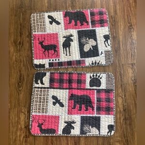 Rustic Wildlife Quilted Pillow Shams - Set of 2